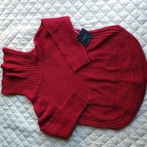 Women's Cynthia Rowley red cowl neck sweater size 1X